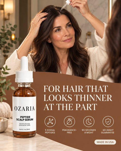 For hair that looks thinner at the part: 5 signal peptides, fragrance-free, 90 seconds a night, 60-night guarantee