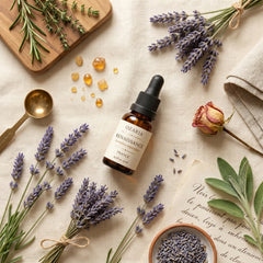RENAISSANCE Maillette lavender oil composition flat-lay — Provençal craftsmanship